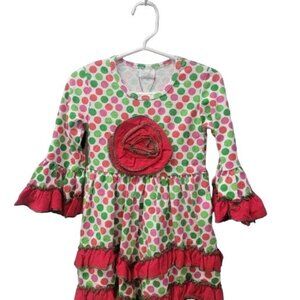 Polka Dot Ruffle Dress Christmas 6/7